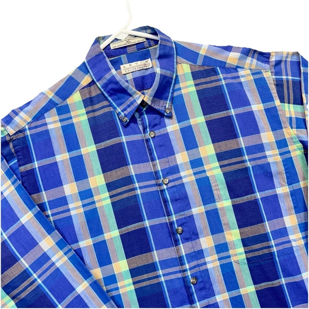 VTG LEVI'S Colorgraphs Shirt Mens XL‎ Long sleeve Button Down Multicolor Plaid